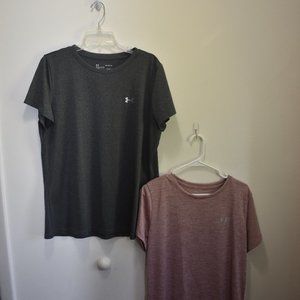 bundle of two Under armour loose fit athletic shirts. size XL